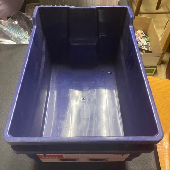Project Source 8.46-in W × 6.5-in H x
12.6-in D Blue Plastic Stackable Bins - Picture 1 of 2